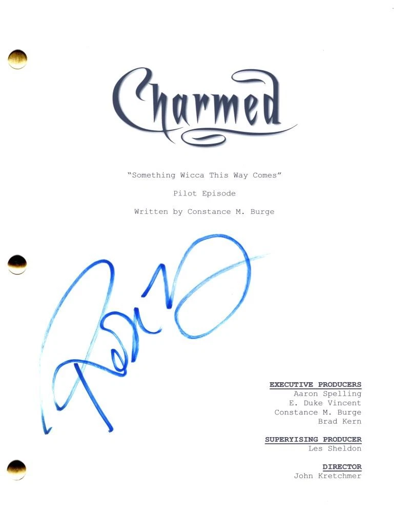 Rose McGowan Signed Autograph Charmed Pilot Script Screenplay - Paige Matthews