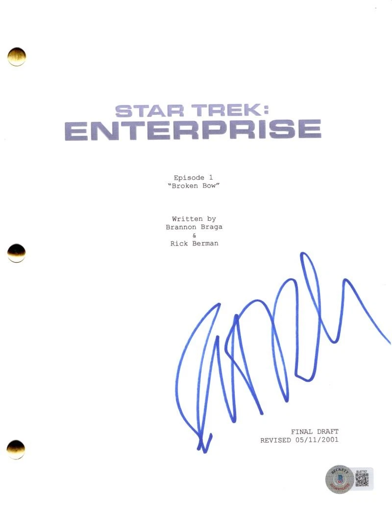 Scott Bakula Signed Autograph Star Trek Enterprise Script Screenplay Beckett COA