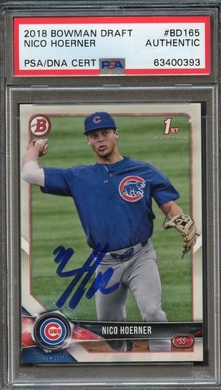 2018 Bowman Draft BD-165 Nico Hoerner Signed Card PSA Slabbed Auto Cubs