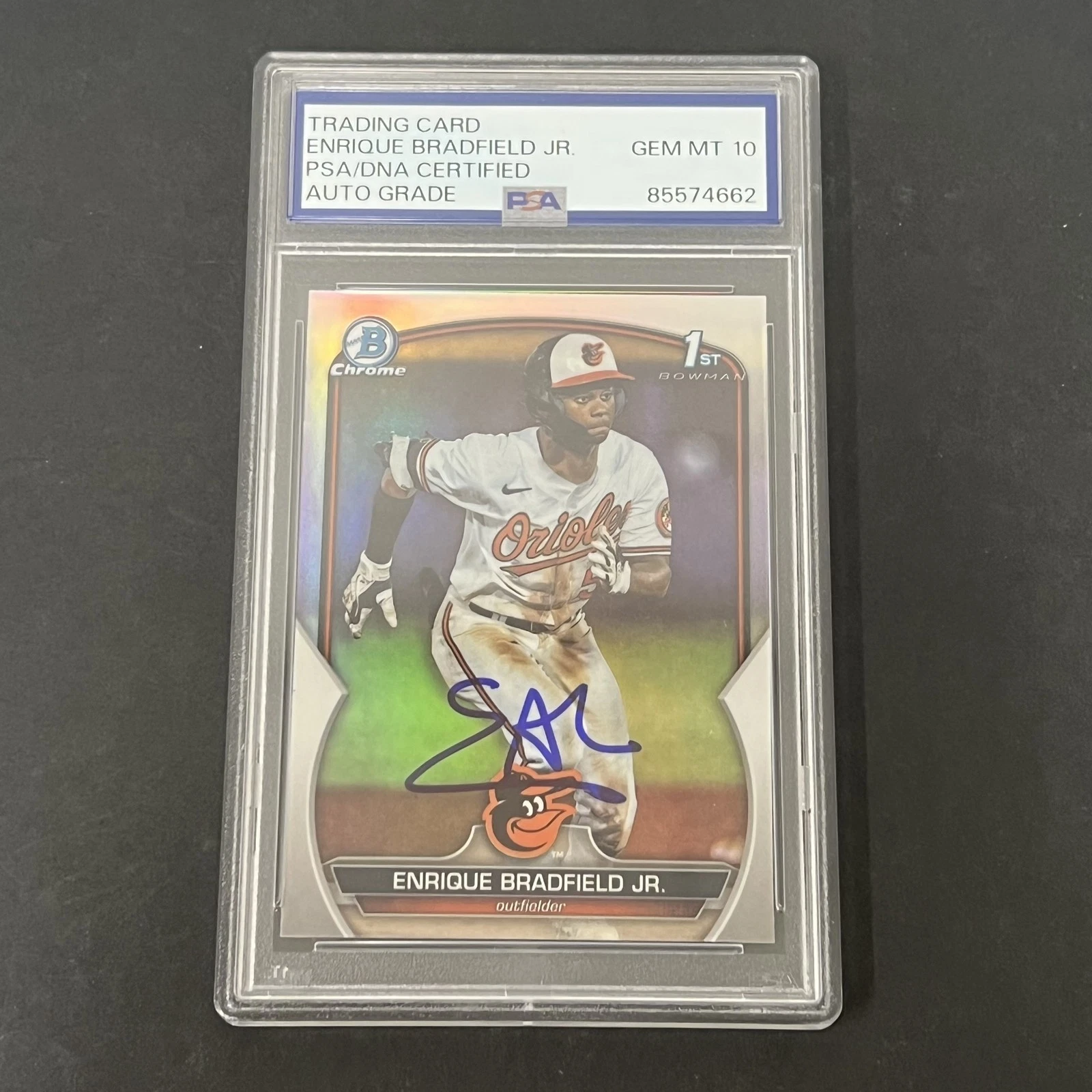 2023 Bowman Draft Chrome Refr #BDC-188 Enrique Bradfield Jr. signed card PSA 10