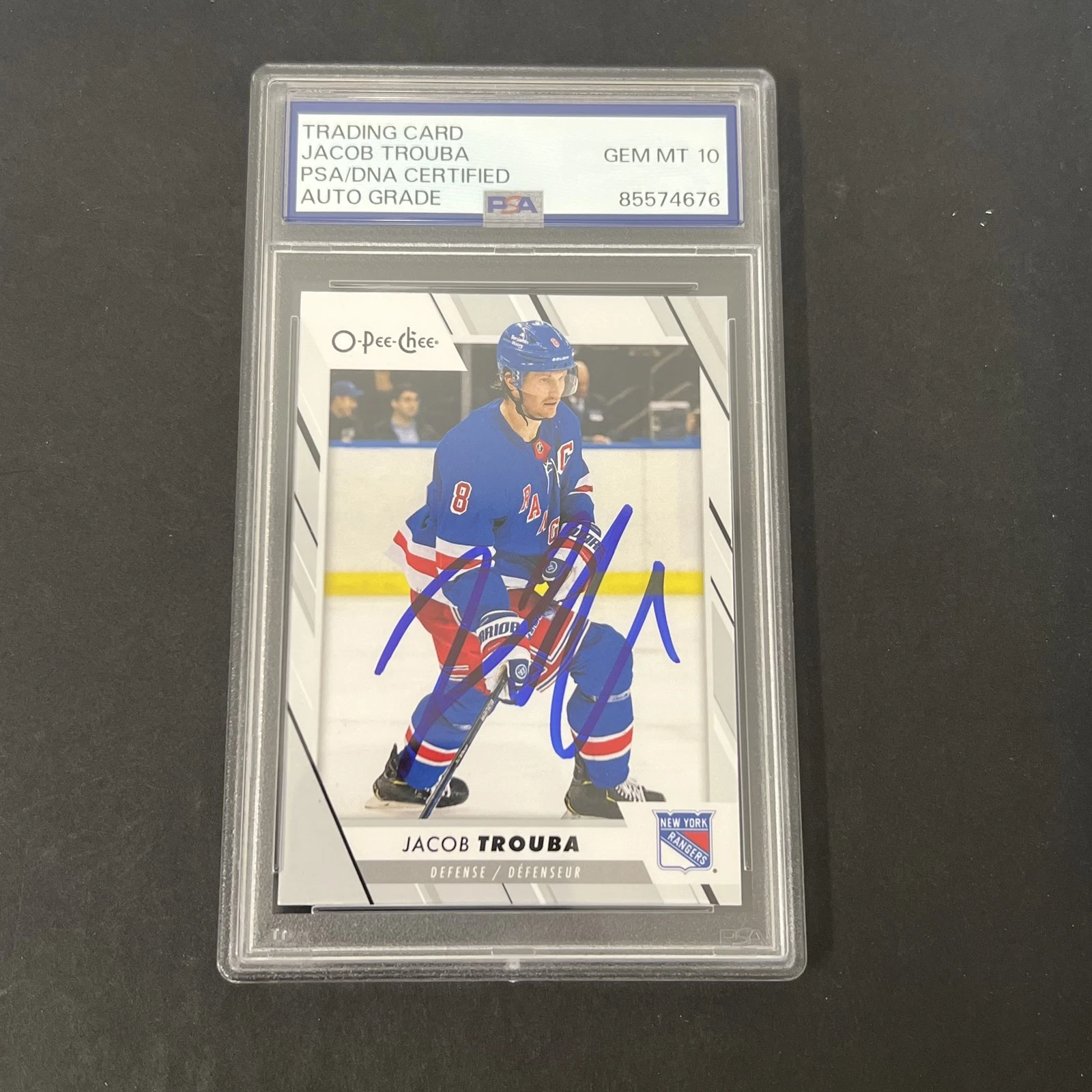 2023-24 O-Pee-Chee #431 Jacob Trouba signed card PSA Auto 10