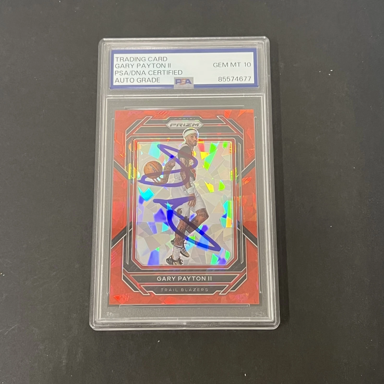 2022-23 Panini Prizm #50 Gary Payton II Red Ice Prizm signed card PSA Auto 10