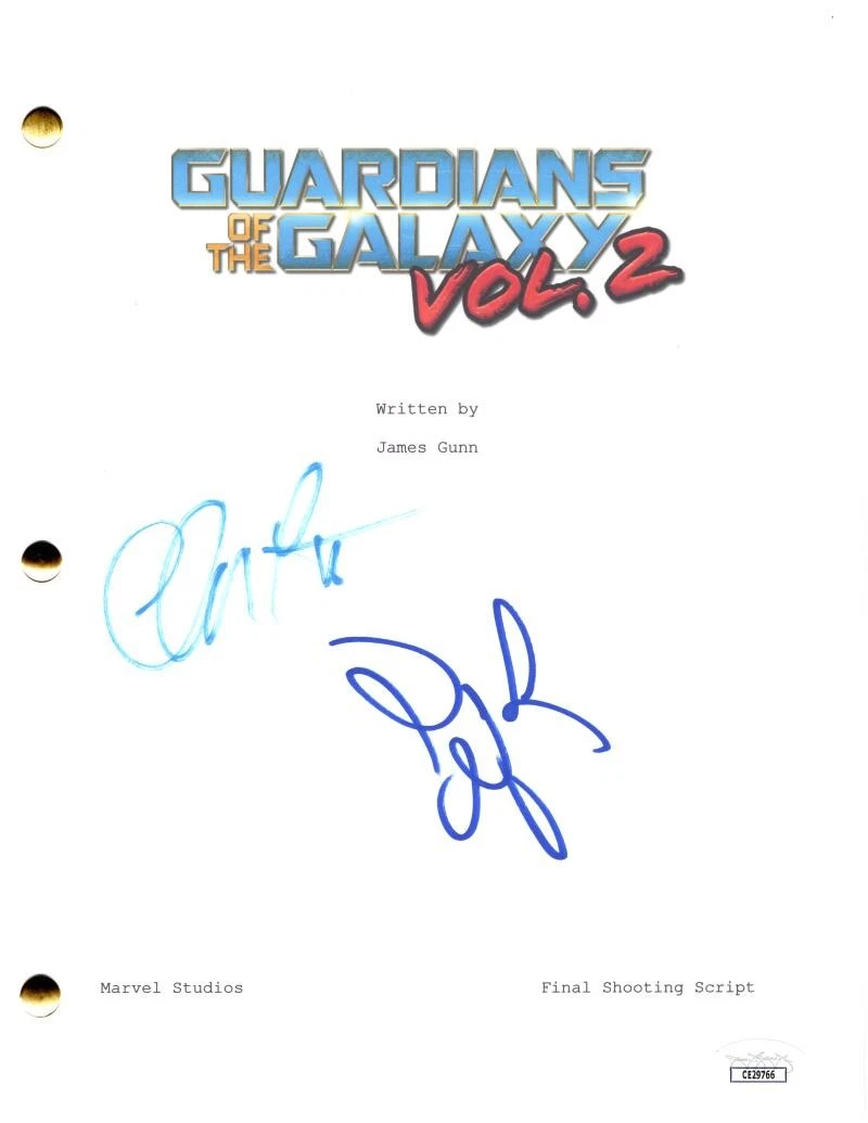 ZOE SALDANA & CHRIS PRATT SIGNED AUTOGRAPH GUARDIANS OF THE GALAXY 2 SCRIPT COA COLLECTIBLE MEMORABILIA