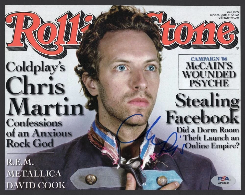 Chris Martin Coldplay Signed Autograph 8x10 Photo - A Rush of Blood to the Head