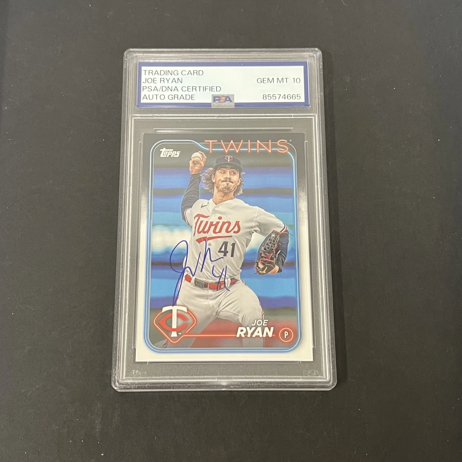 2024 Series One #175 Joe Ryan signed card PSA Auto 10 Twins