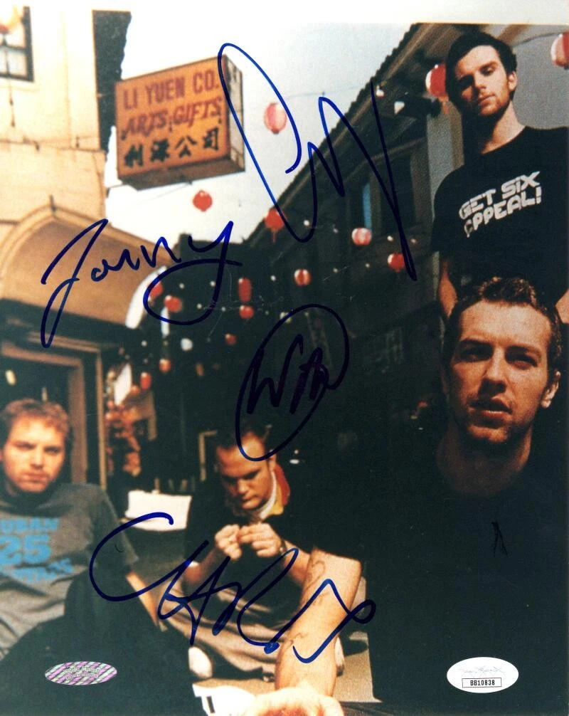 Coldplay Band x4 Signed Autograph 8x10 Photo - Chris Martin Guy Jonny Will COA