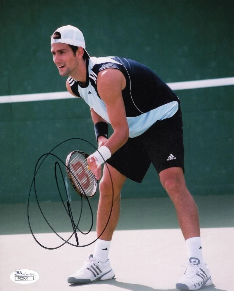 Novak Djokovic Signed Autograph 8x10 Photo - Young Tennis GOAT w/ JSA COA