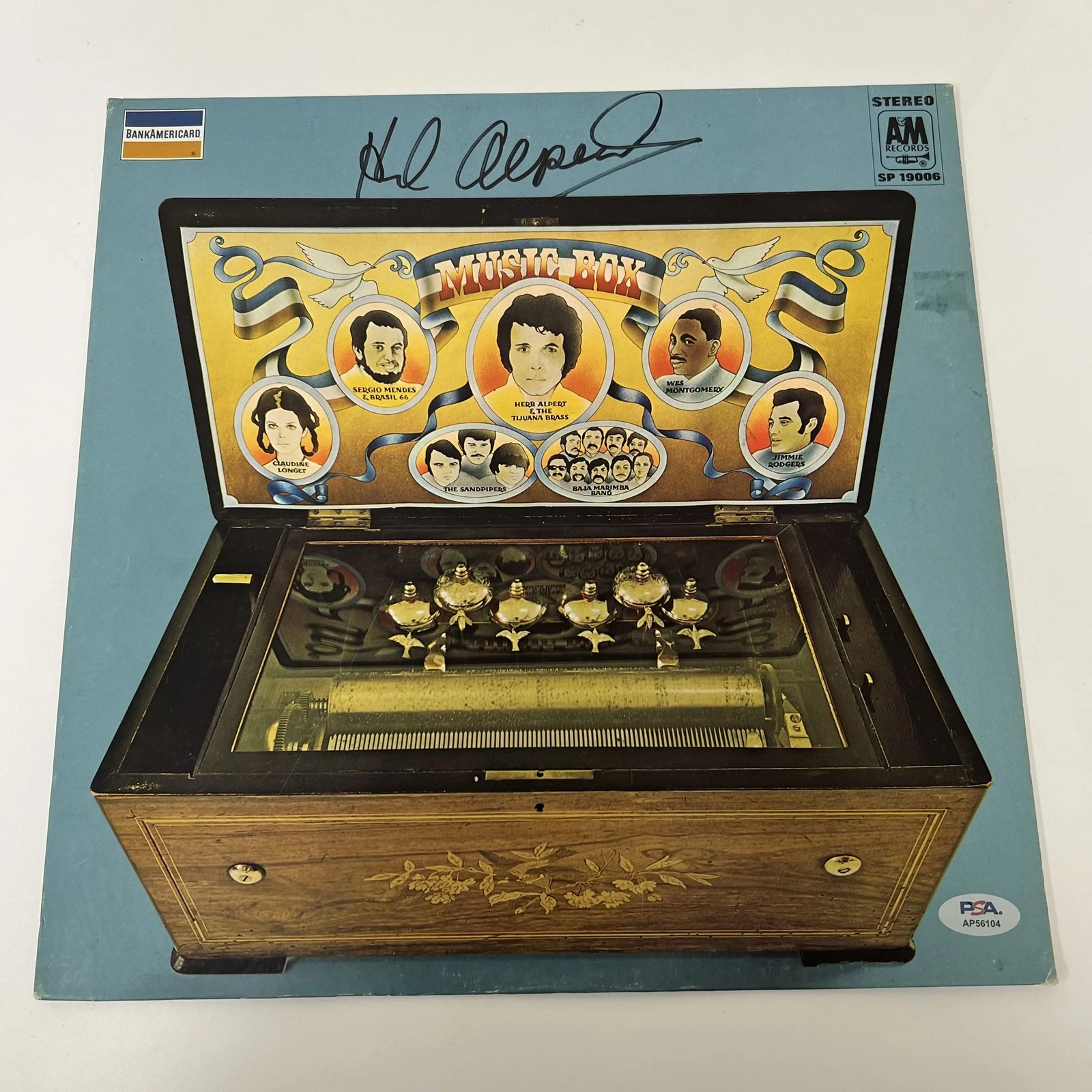 HERB ALPERT VINYL COVER PSA/DNA AUTOGRAPHED MUSIC BOX COLLECTIBLE MEMORABILIA