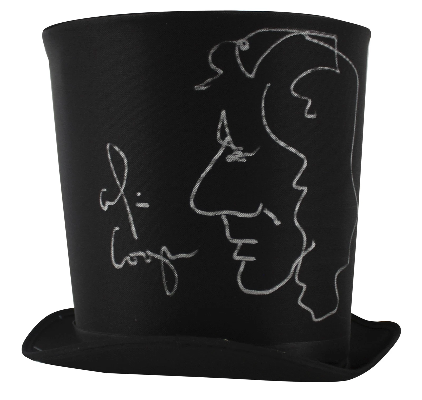 ALICE COOPER AUTHENTIC SIGNED TOP HAT W/ SELF PORTRAIT SKETCH BAS WITNESSED COLLECTIBLE MEMORABILIA