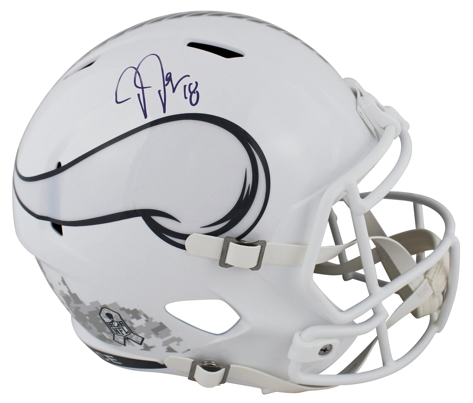 Vikings Justin Jefferson Signed STS III Full Size Speed Rep Helmet BAS Witnessed