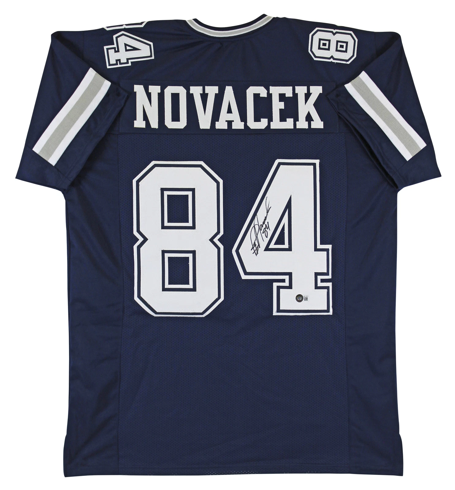 Jay Novacek Authentic Signed Navy Blue Pro Style Jersey Autographed BAS Witness