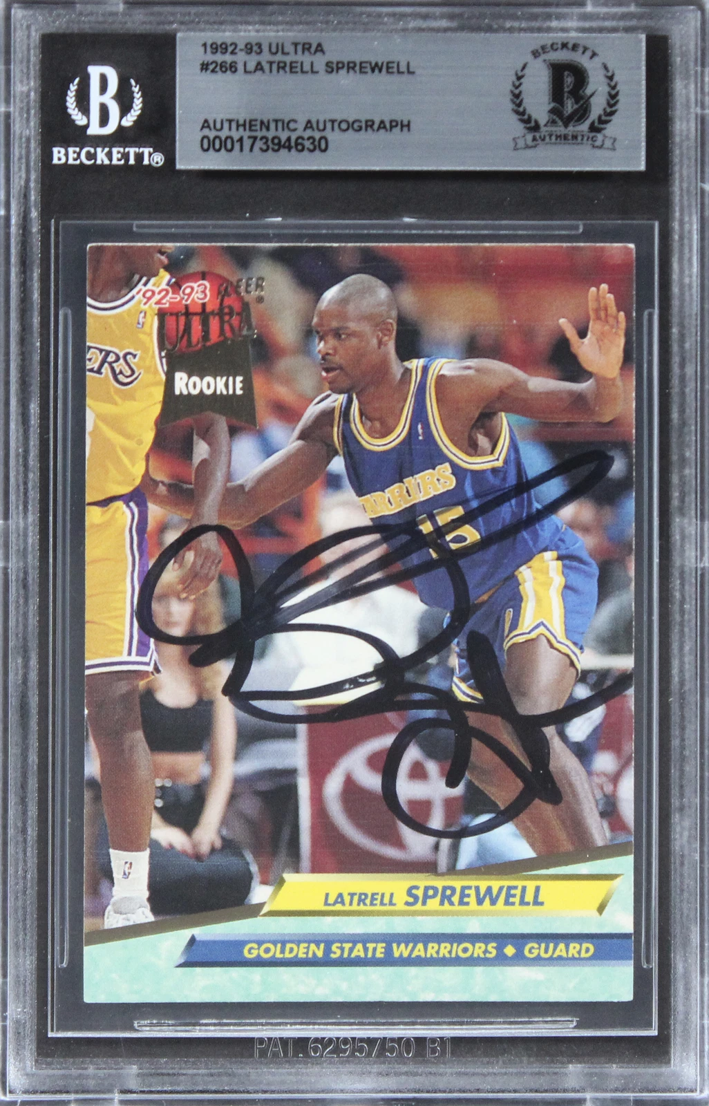 Warriors Latrell Sprewell Authentic Signed 1992 Ultra #266 Card BAS Slabbed