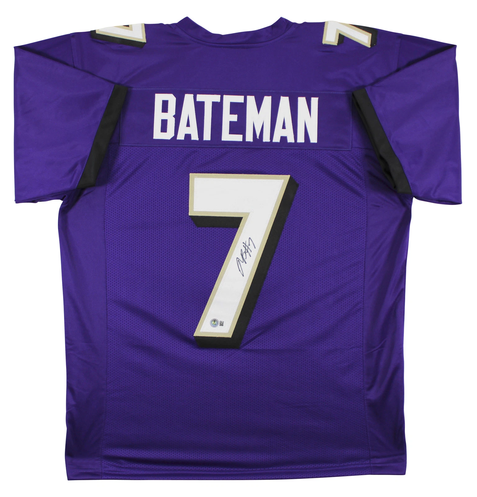 Rashod Bateman Authentic Signed Purple Pro Style Jersey BAS Witnessed