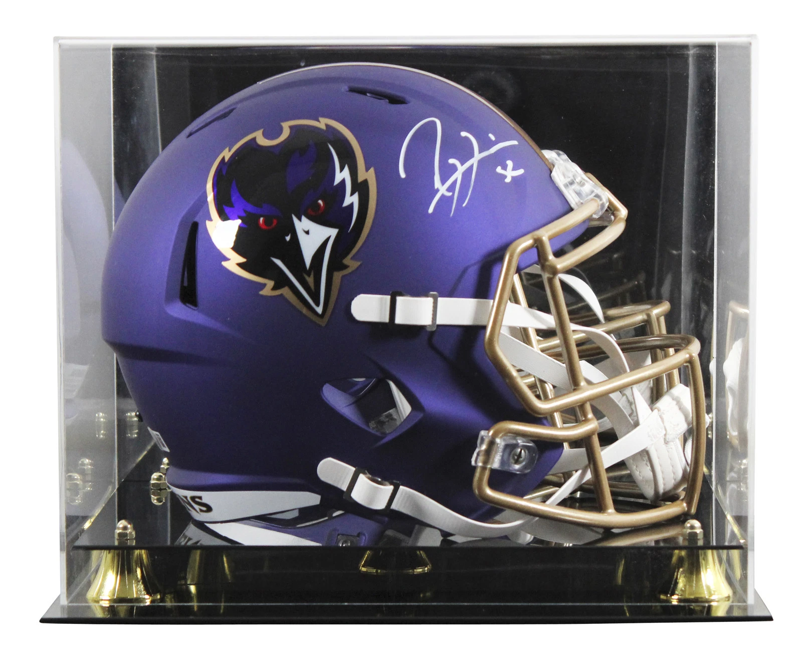 Ravens Ray Lewis Signed 2024 On-Field Alt F/S Speed Rep Helmet W/ Case BAS Wit