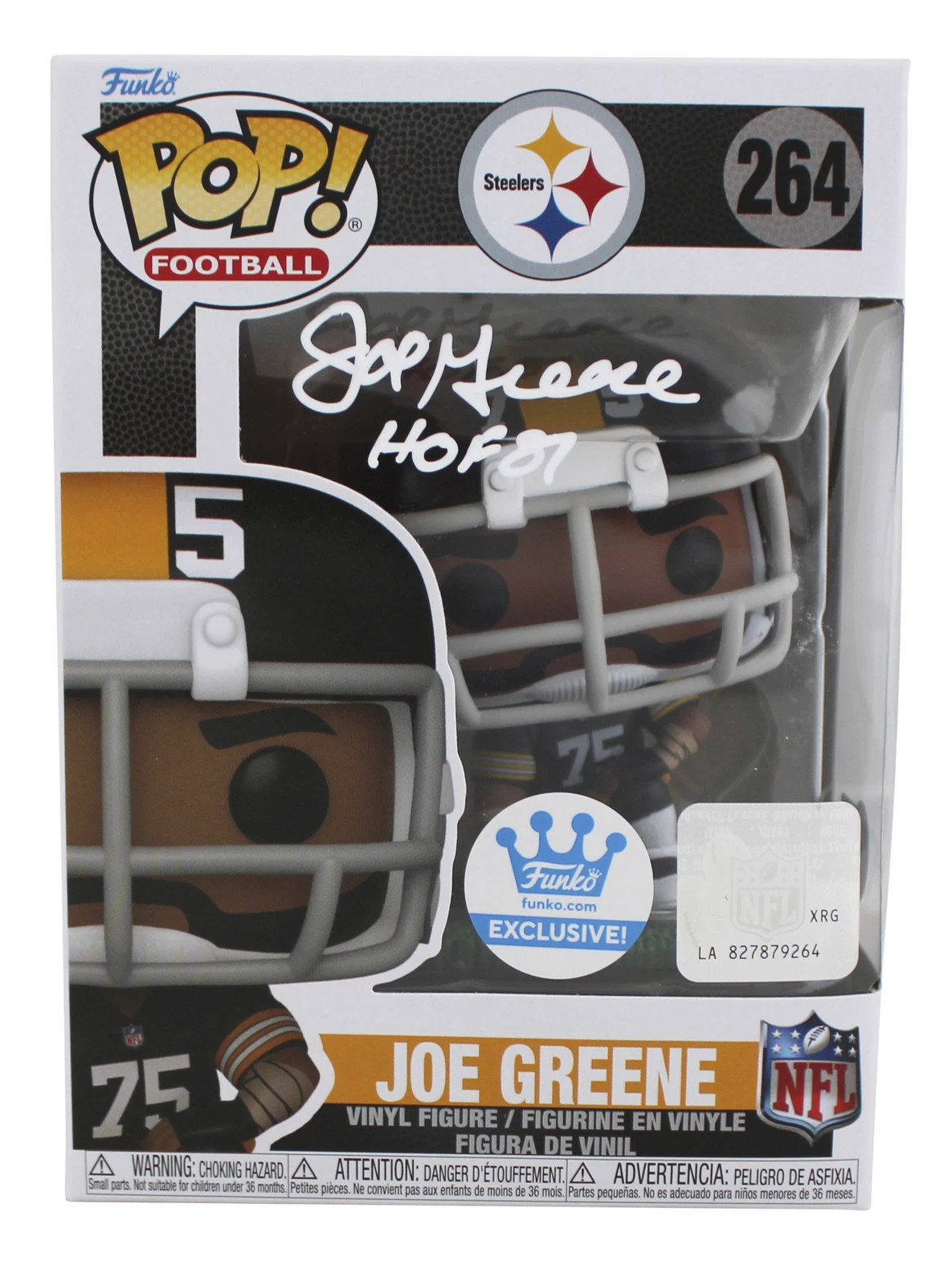 STEELERS JOE GREENE “HOF 87” SIGNED #264 FUNKO POP VINYL FIGURE BAS WITNESSED COLLECTIBLE MEMORABILIA
