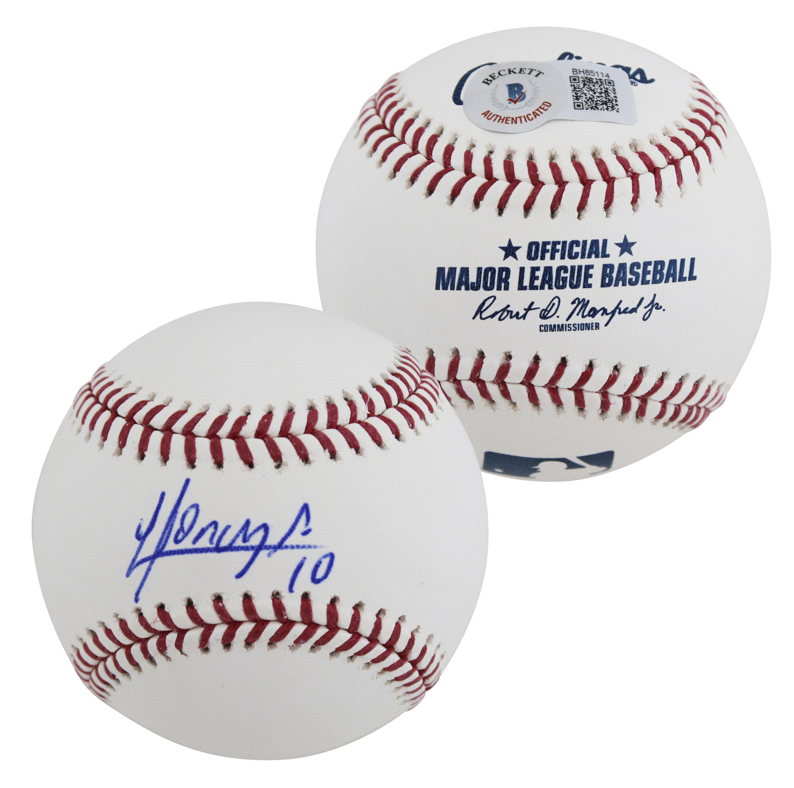 White Sox Yoan Moncada Authentic Signed Robert Manfred Oml Baseball BAS #BH85114