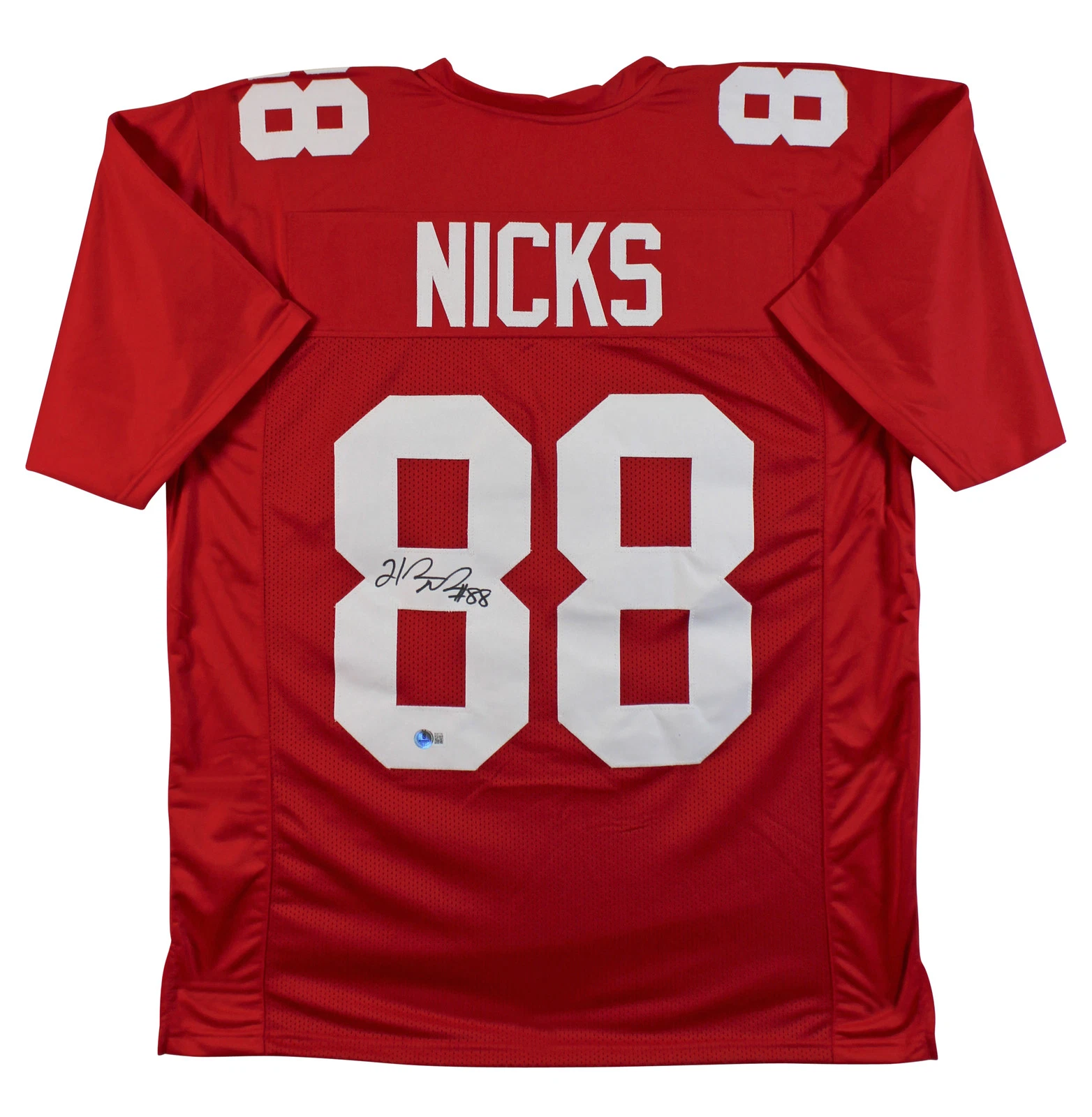 Hakeem Nicks Authentic Signed Red Pro Style Jersey Autographed BAS