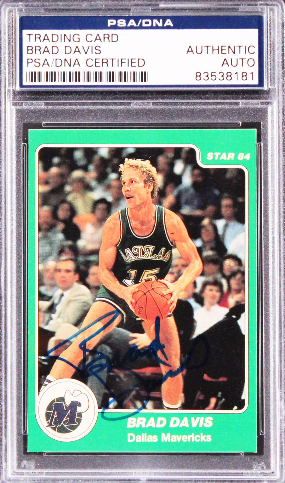 Mavericks Brad Davis Authentic Signed 1984 Star #3 Rookie Card PSA/DNA Slabbed