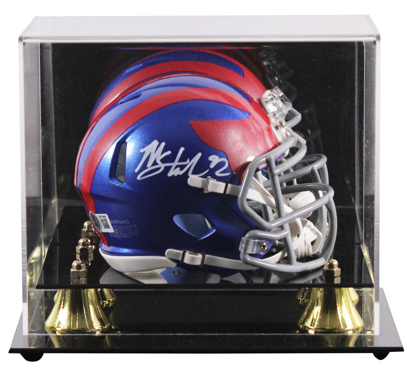 Giants Michael Strahan Signed 2024 On-Field Alt Speed Mini Helmet W/ Case BAS W