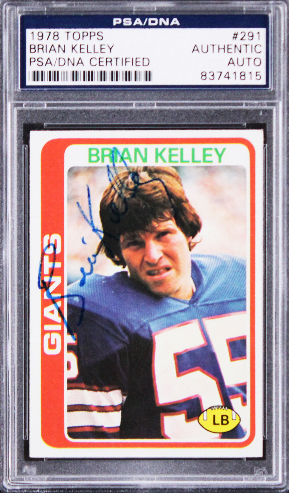 Giants Brian Kelley Authentic Signed 1978 Topps #291 Card PSA/DNA Slabbed