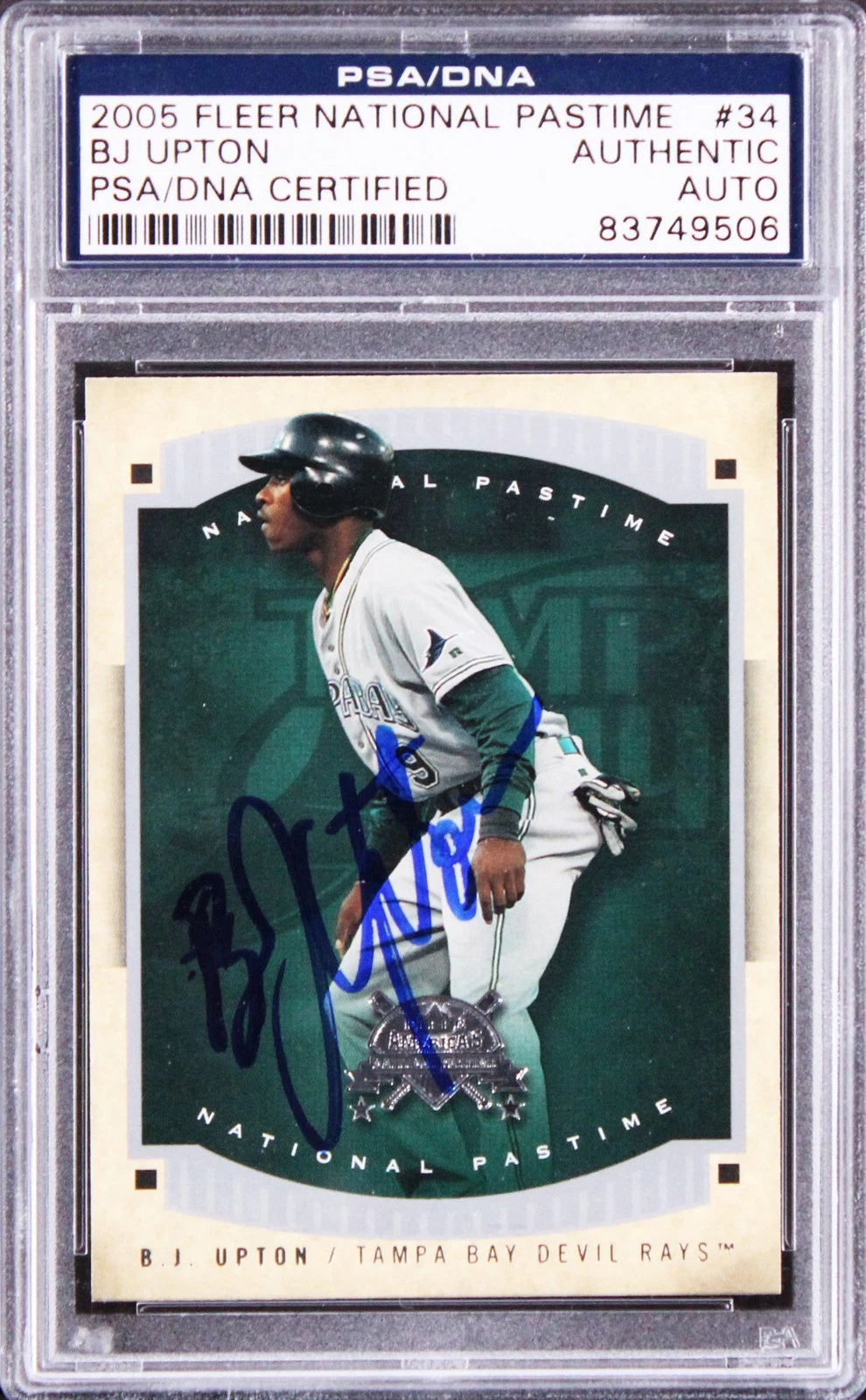 Melvin (BJ) Upton Signed 2005 Fleer National Pastime #34 Card PSA/DNA Slabbed