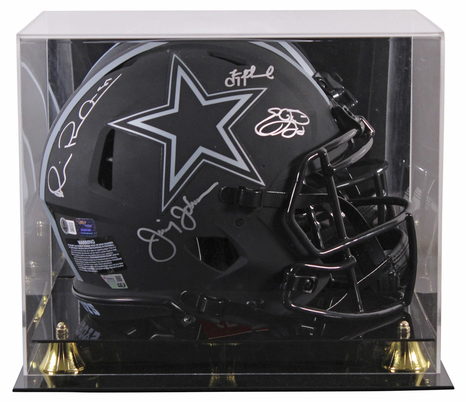 Cowboys (4) Aikman, Smith +2 Signed Eclipse F/S Speed Proline Helmet W/ Case BAS