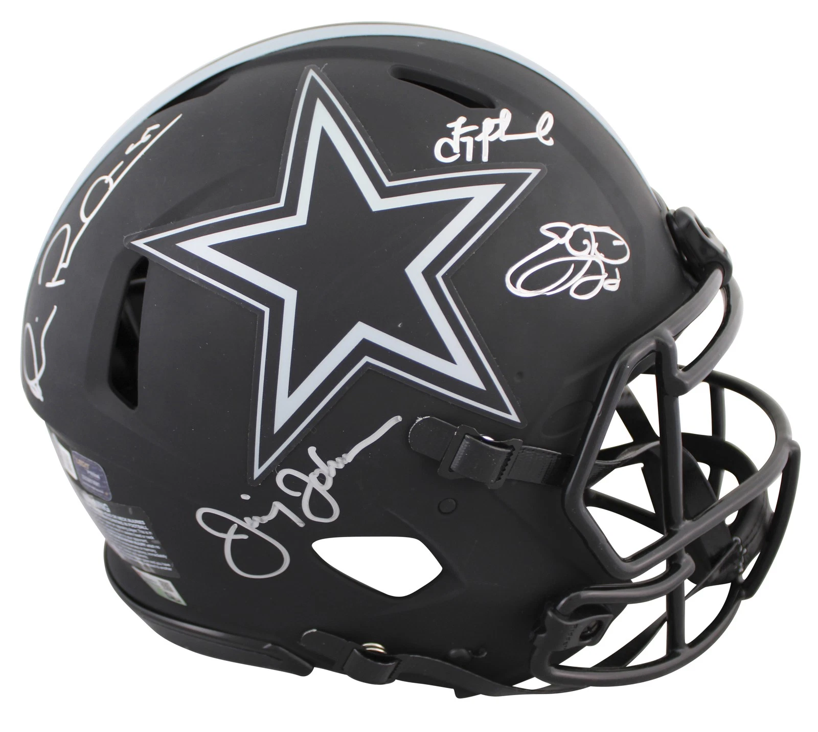 Cowboys (4) Aikman, Smith +2 Signed Eclipse F/S Speed Proline Helmet BAS Witness