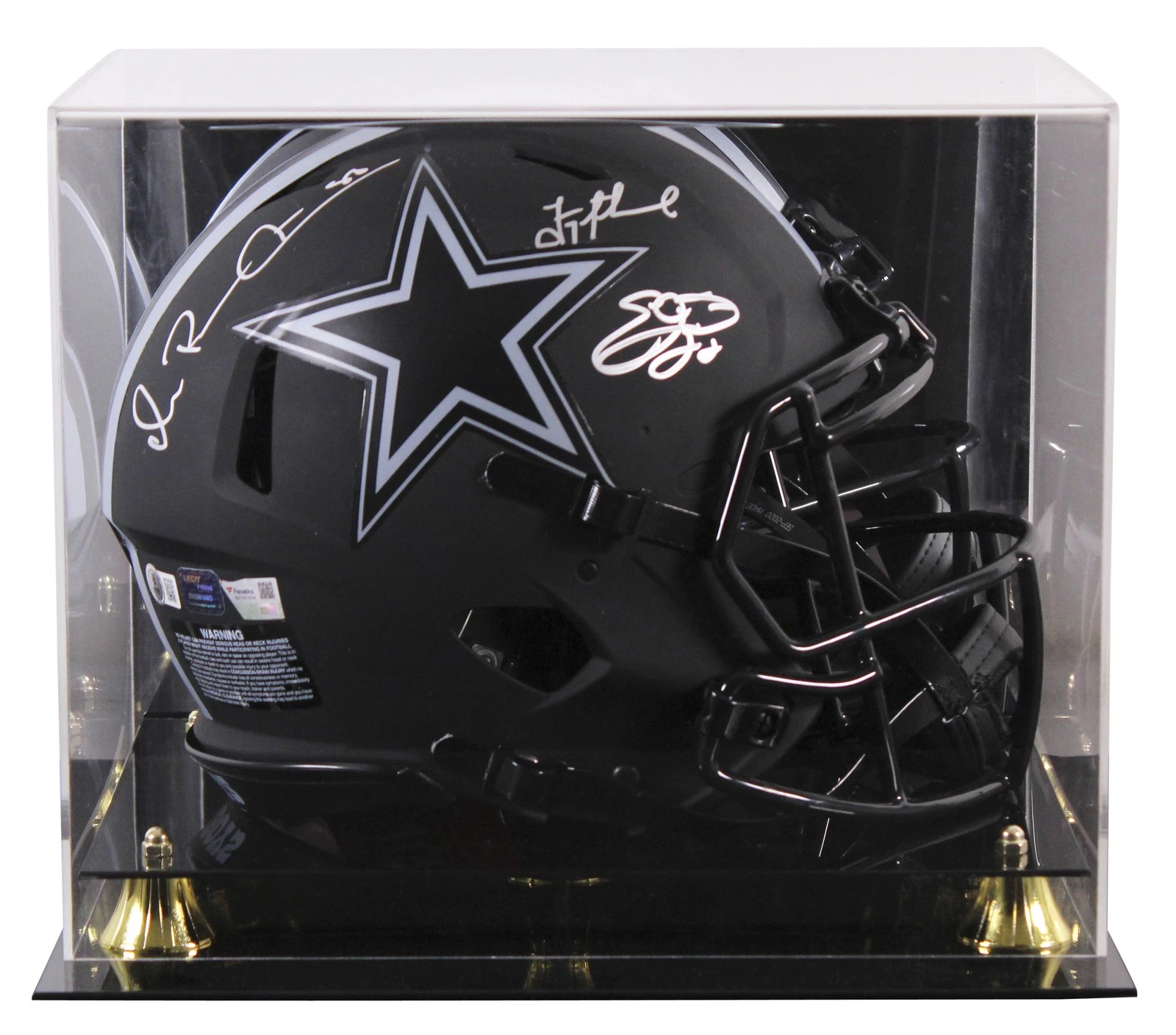 Cowboys (3) Aikman, Smith +1 Signed Eclipse F/S Speed Proline Helmet W/ Case BAS