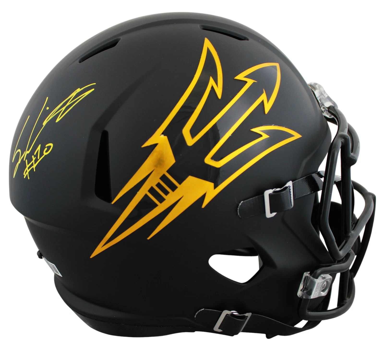 Arizona State Sam Leavitt Signed Black Full Size Speed Rep Helmet BAS Witnessed