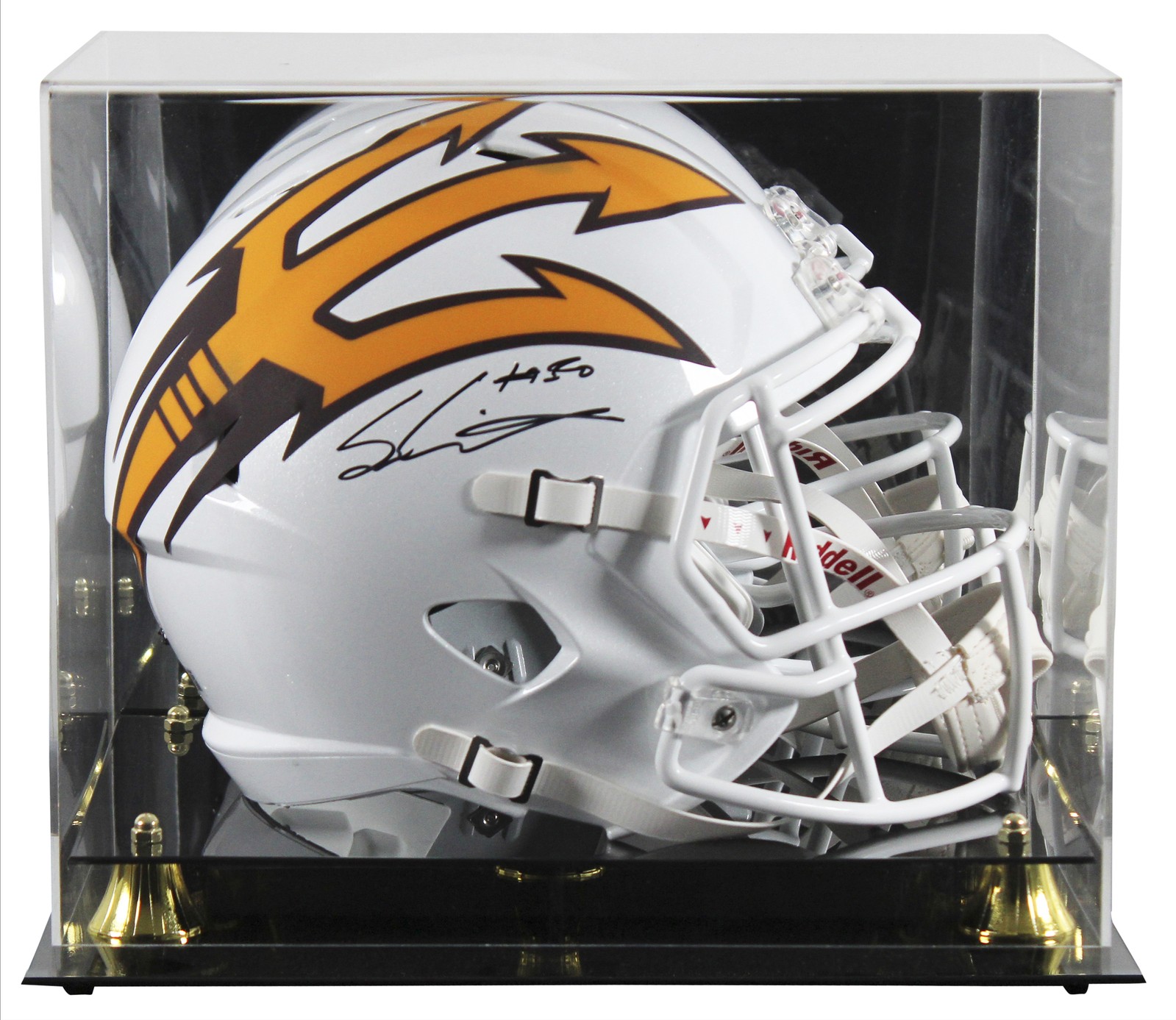 ARIZONA STATE SAM LEAVITT SIGNED WHITE ALT F/S SPEED REP HELMET W/ CASE BAS WIT COLLECTIBLE MEMORABILIA