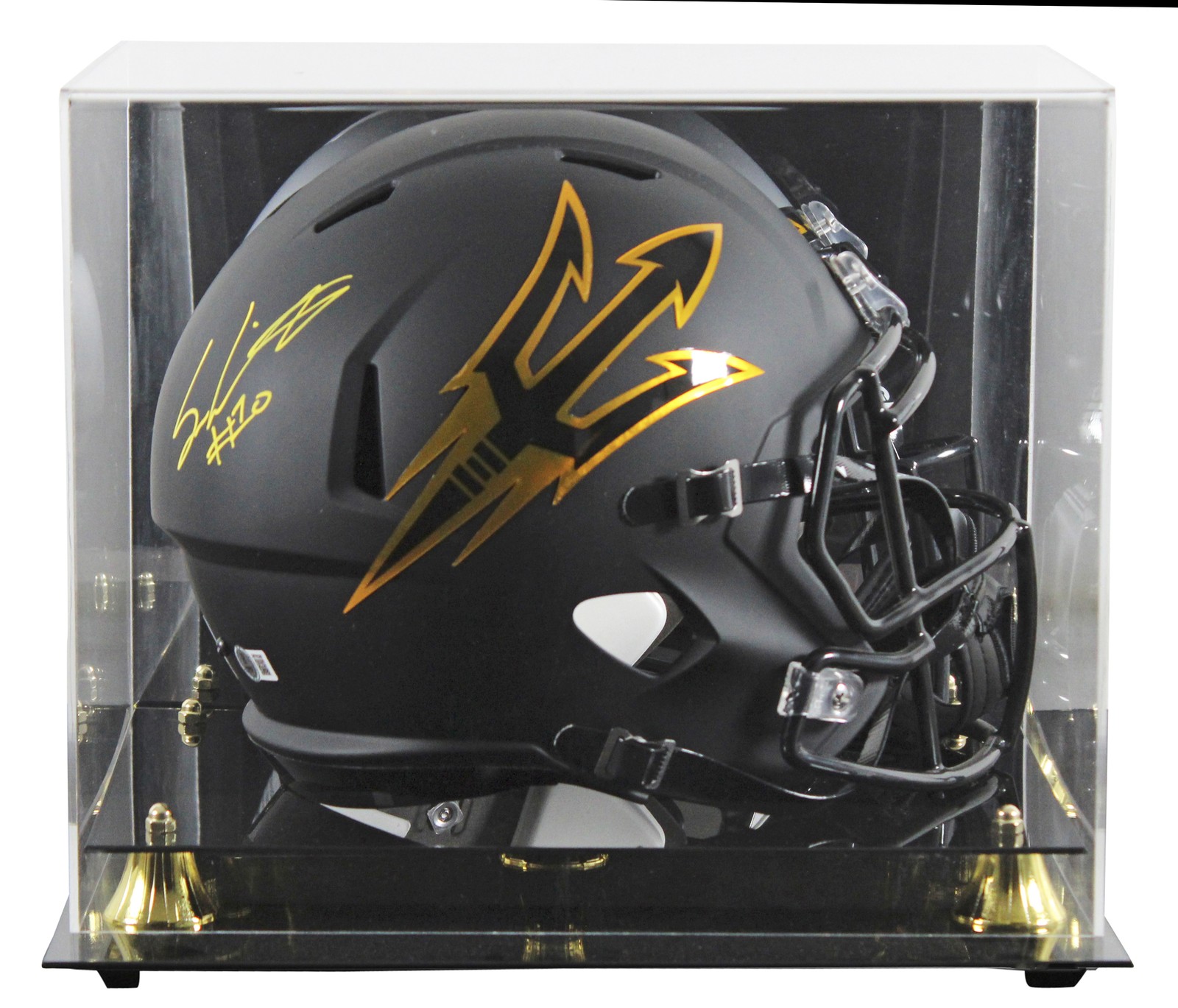 ARIZONA STATE SAM LEAVITT SIGNED BLACK FULL SIZE SPEED REP HELMET W/ CASE BAS W COLLECTIBLE MEMORABILIA