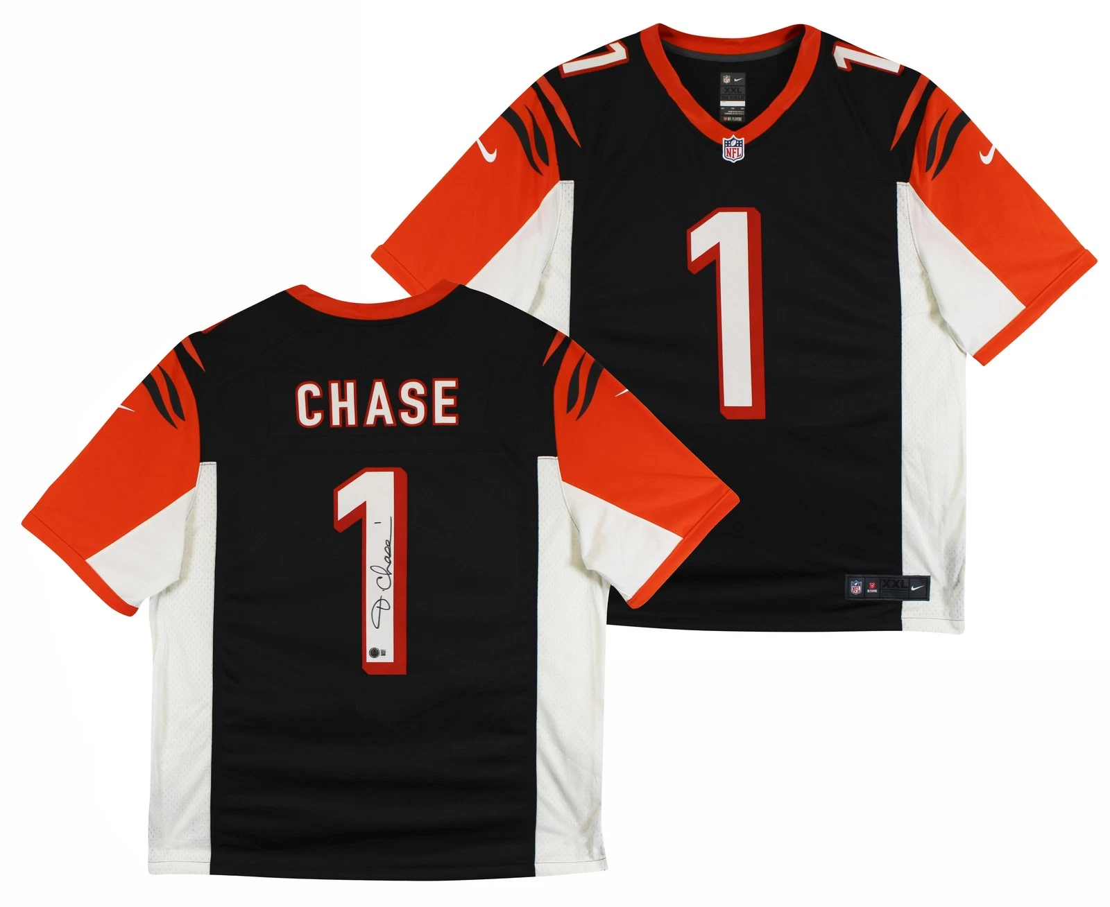 Bengals Ja'Marr Chase Signed Black Throwback Nike Limited Jersey BAS Witnessed