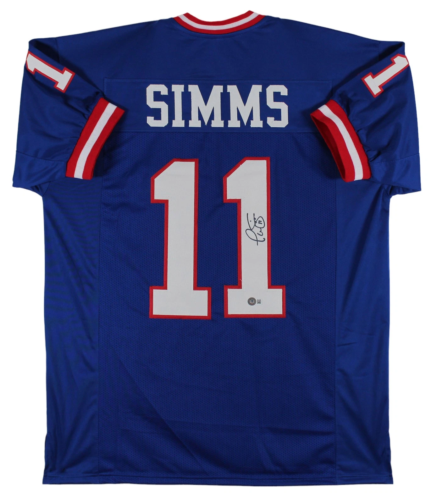 Phil Simms Authentic Signed Blue Pro Style Jersey Autographed BAS Witnessed