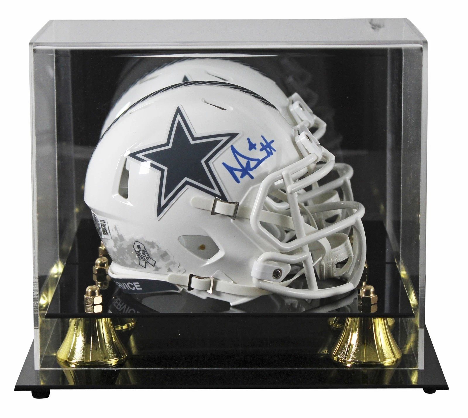Cowboys Dak Prescott Signed STS III Speed Mini Helmet W/ Case BAS Witnessed