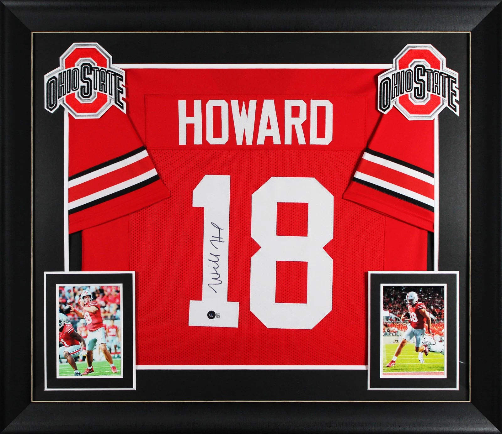 Ohio State Will Howard Authentic Signed Red Pro Style Framed Jersey BAS Witness