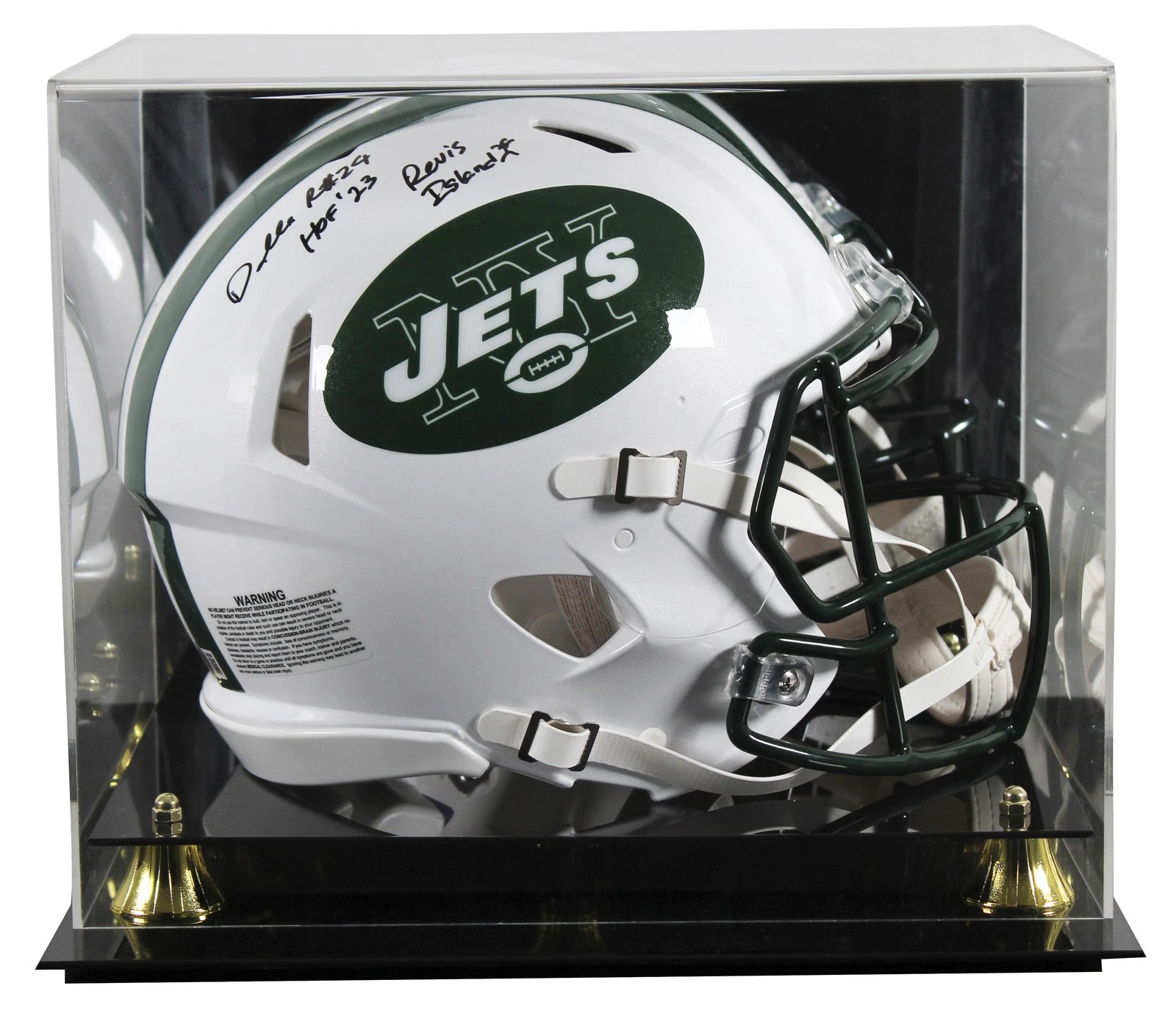 Jets Darrelle Revis 2x Insc Signed 98-18 TB F/S Speed Proline Helmet W/ Case BAS