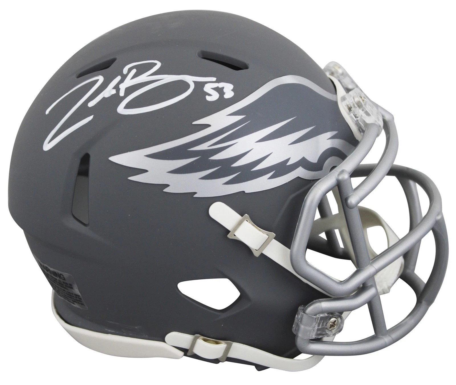 Eagles Zack Baun Authentic Signed Slate Speed Mini Helmet BAS Witnessed