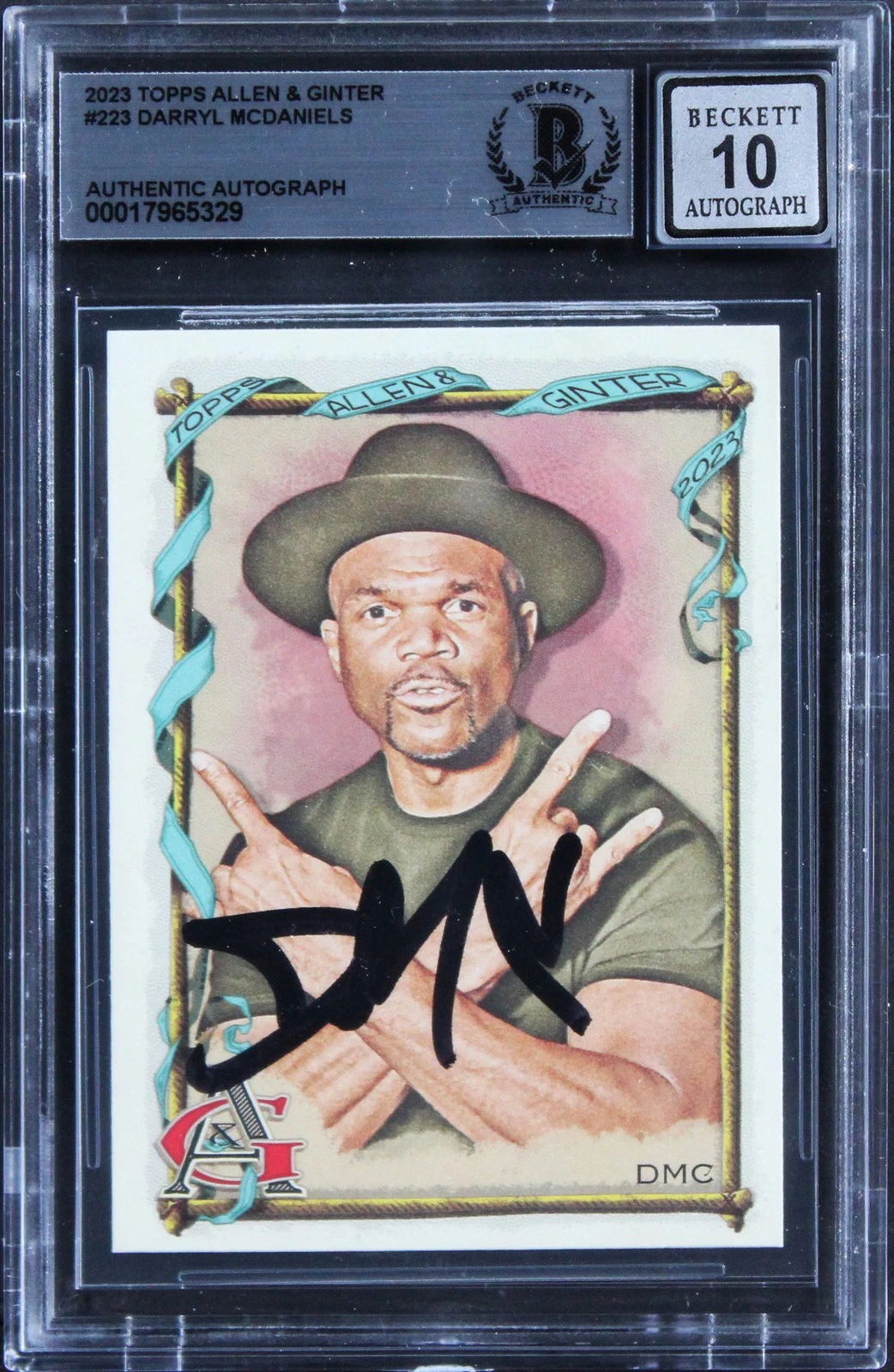 Darryl McDaniels Run DMC Signed 2023 Topps A&G #223 Card Auto 10! BAS Slabbed