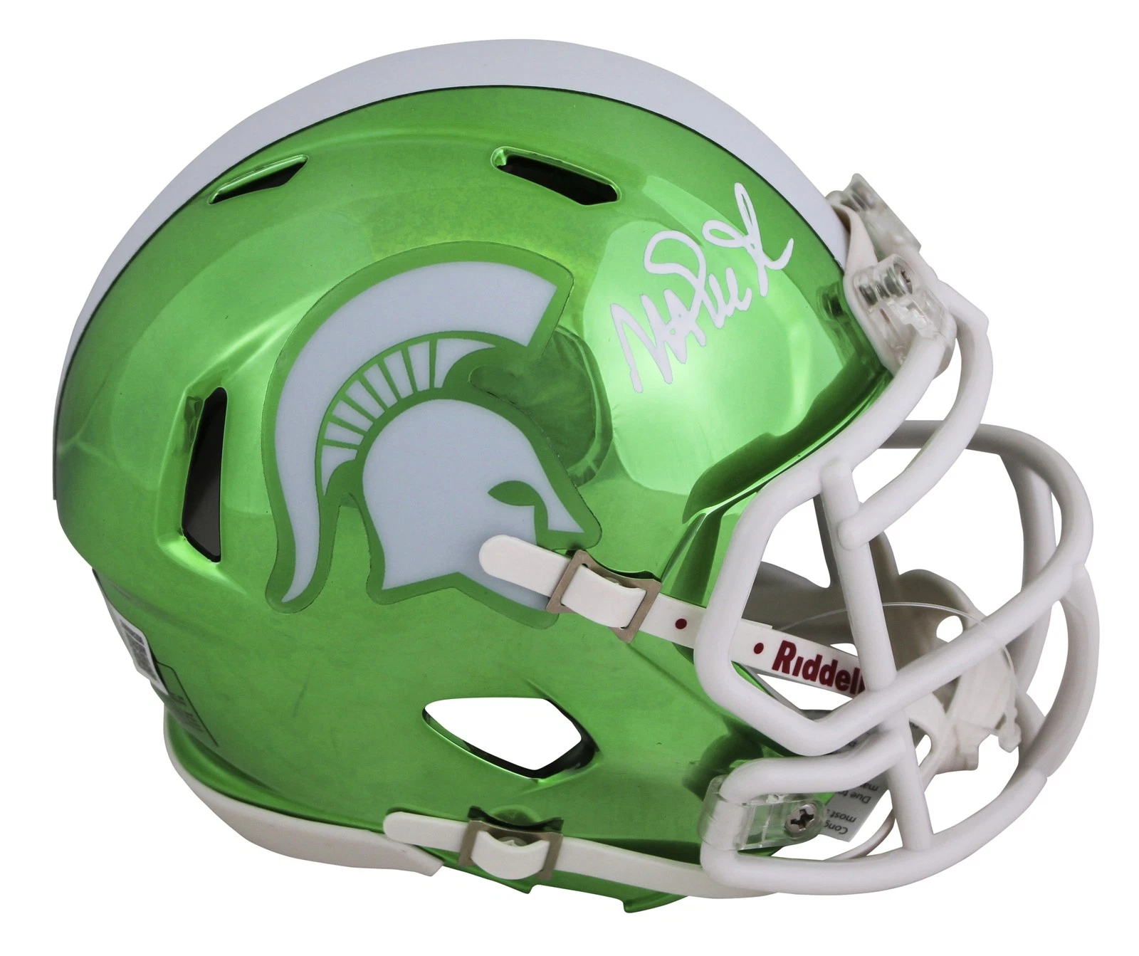 Michigan State Magic Johnson Signed Chrome Speed Mini Helmet BAS Witnessed