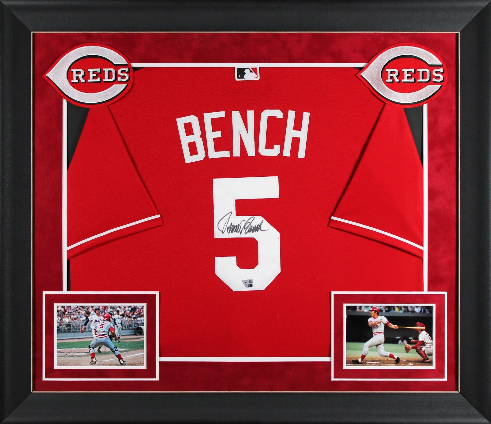 Reds Johnny Bench Authentic Signed Red Majestic Framed Jersey Fanatics