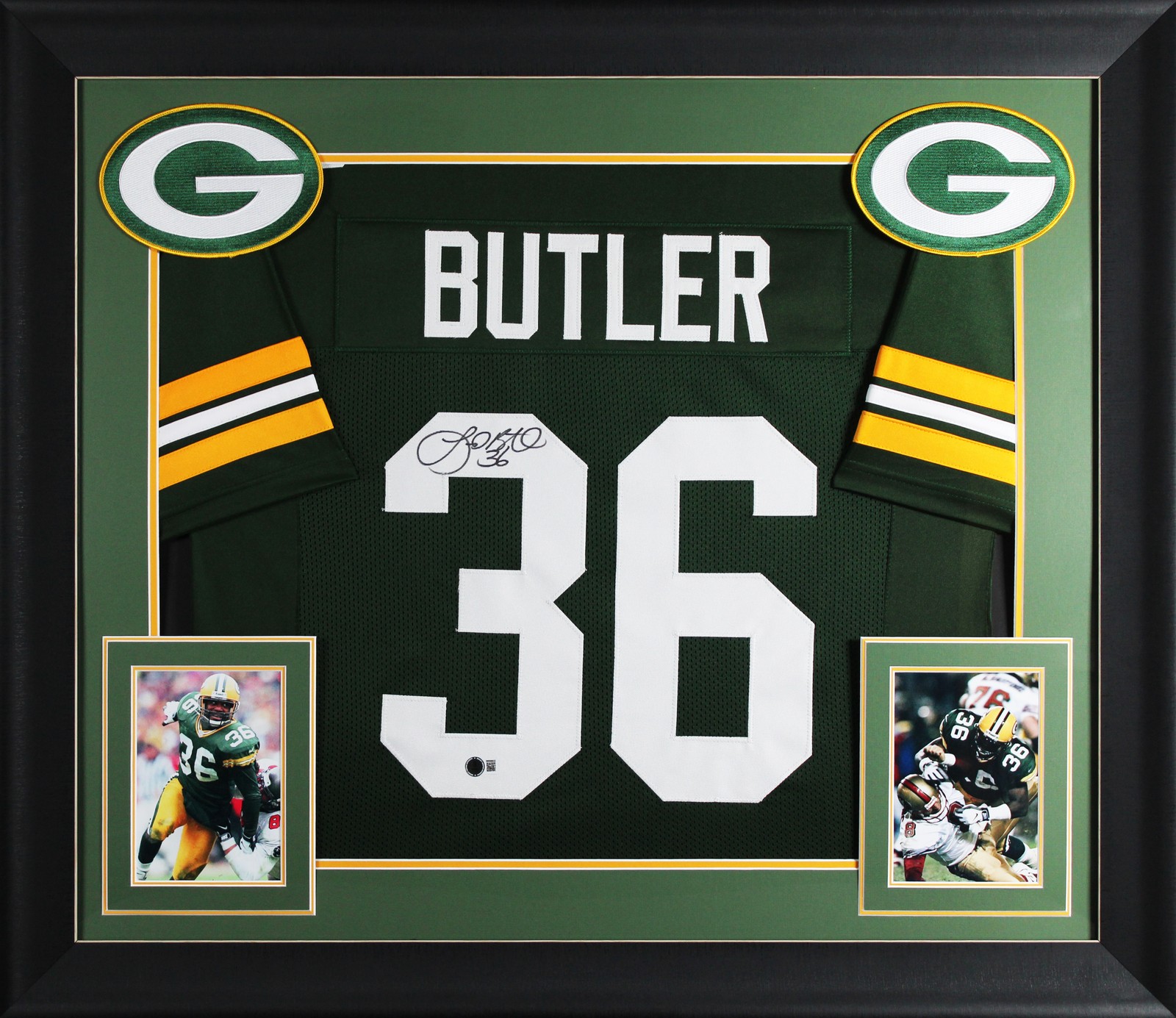 LeRoy Butler Authentic Signed Green Pro Style Framed Jersey BAS Witnessed
