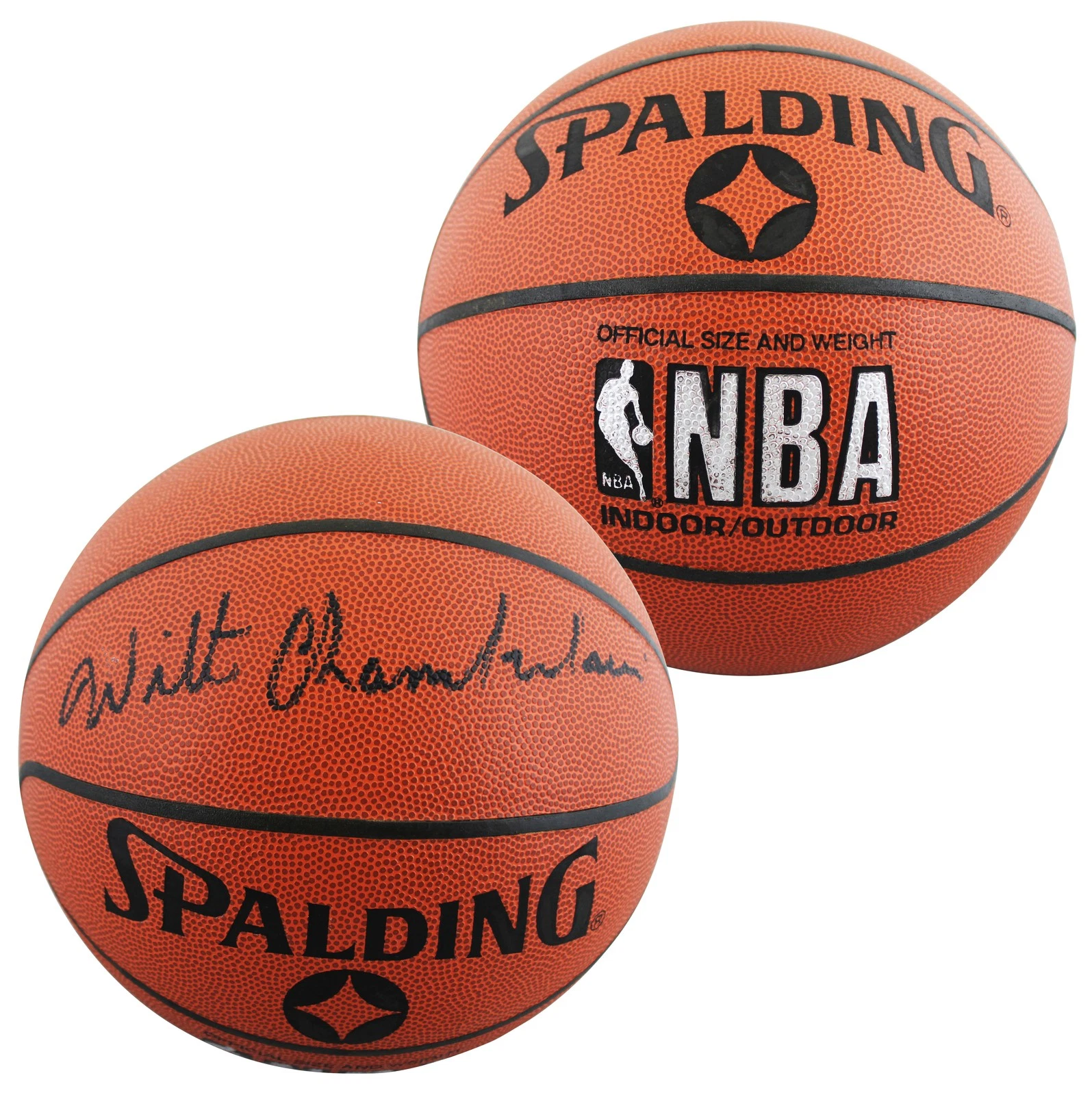 Lakers Wilt Chamberlain Authentic Signed Spalding  I/O Basketball JSA #ZZ51475