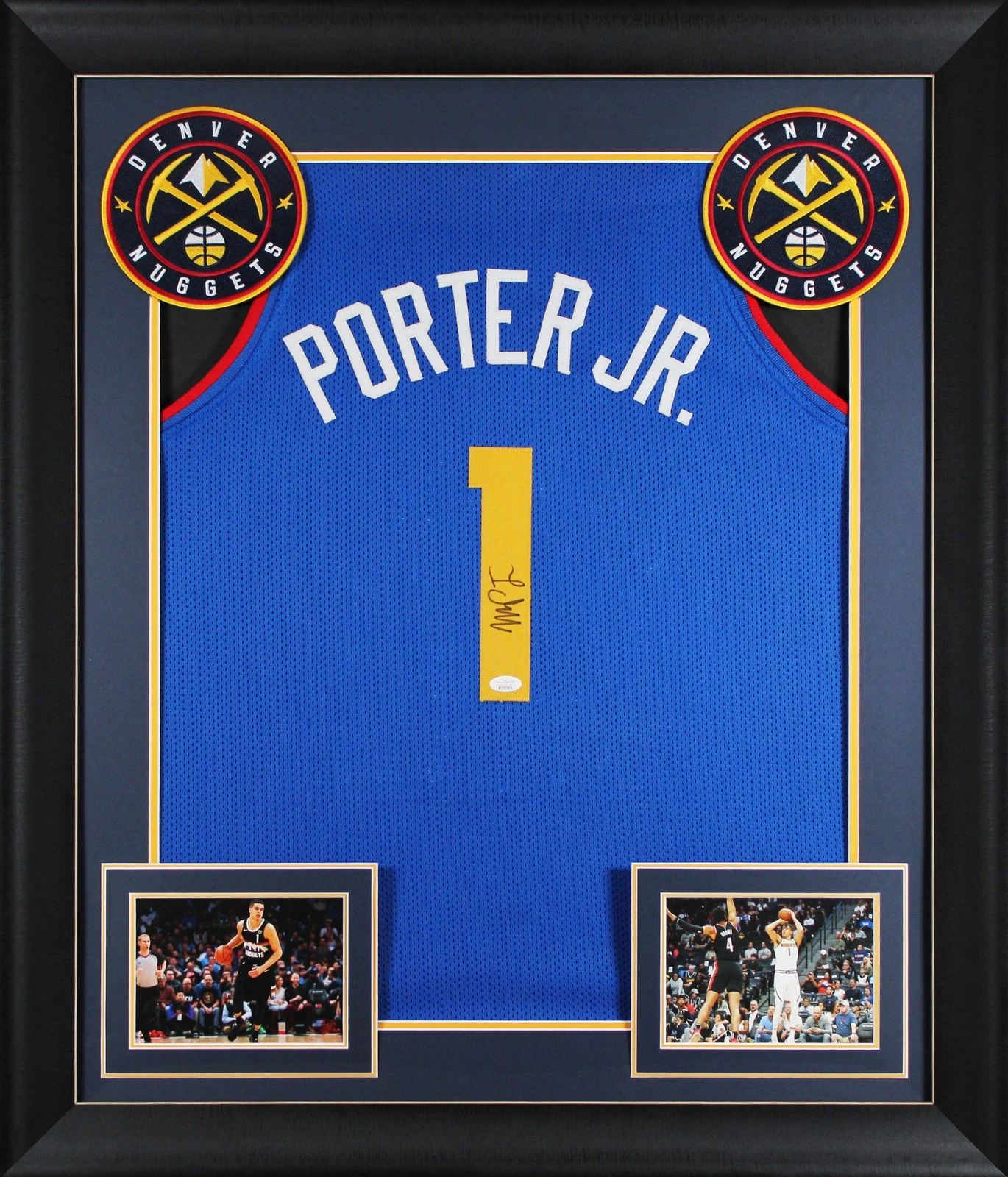 Michael Porter Jr. Signed Blue Pro Style Framed Jersey JSA Witness #WIT357915