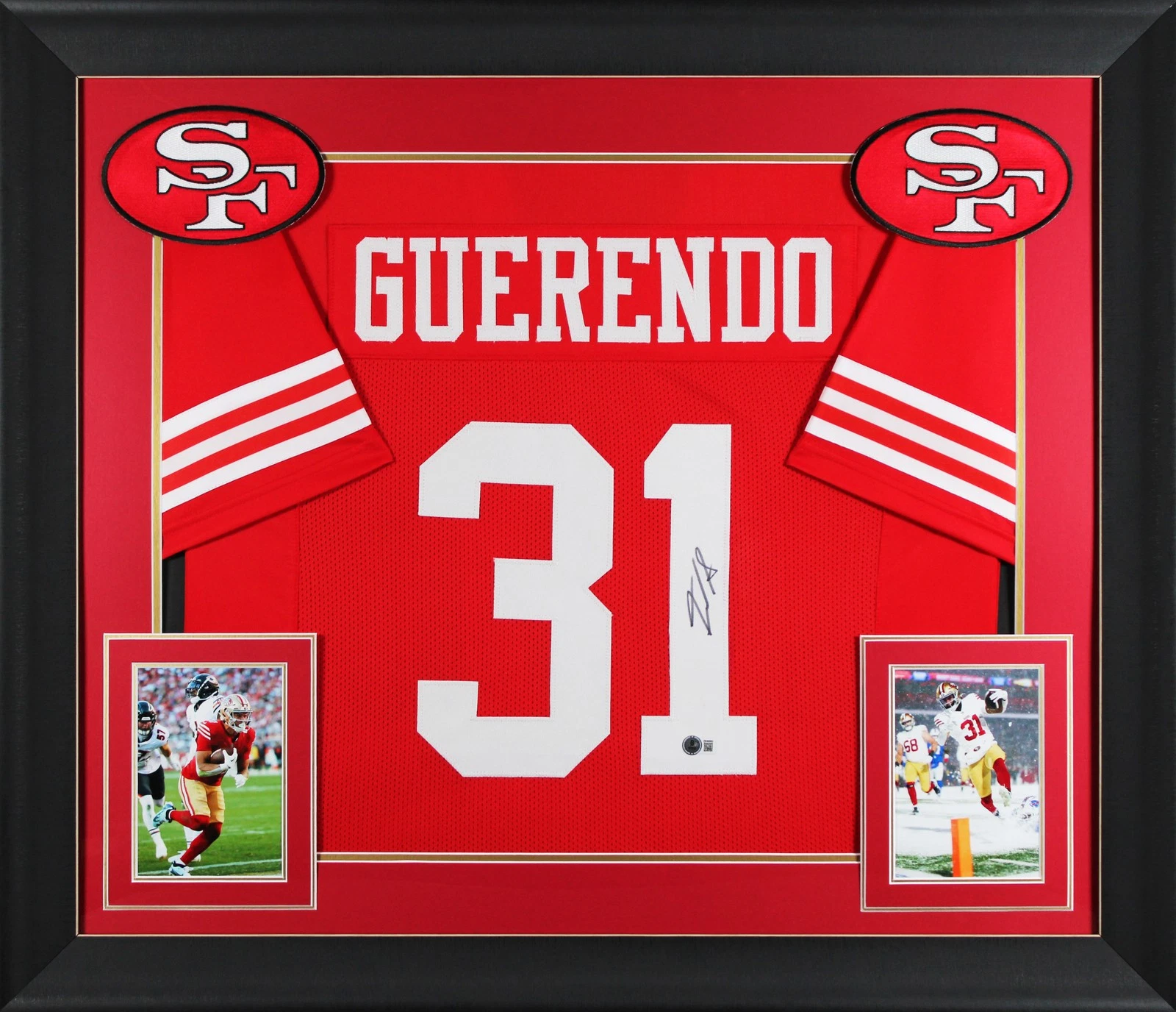 Isaac Guerendo Authentic Signed Red Pro Style Framed Jersey BAS Witnessed