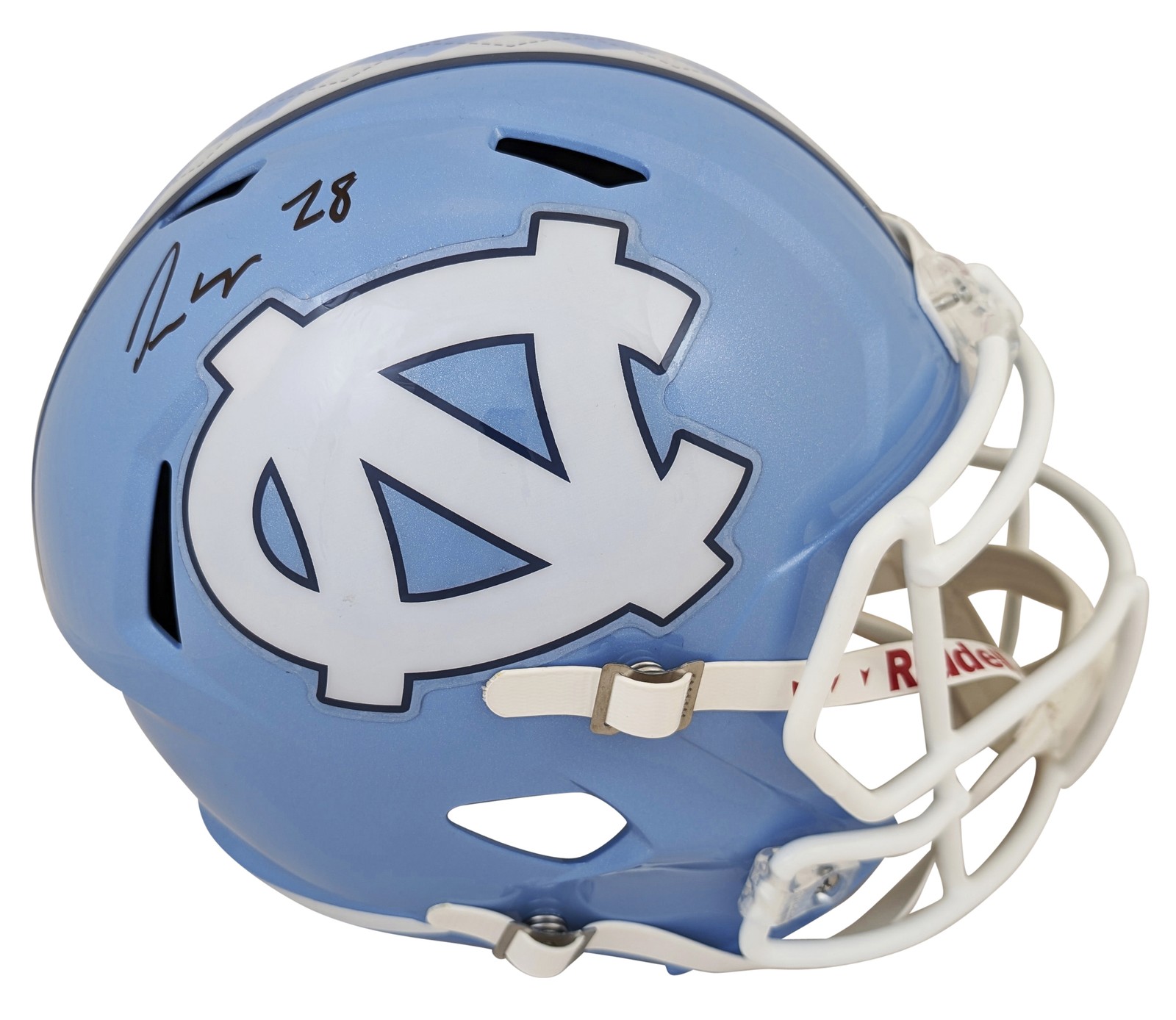 North Carolina Omarion Hampton Signed Full Size Speed Rep Helmet BAS Witnessed