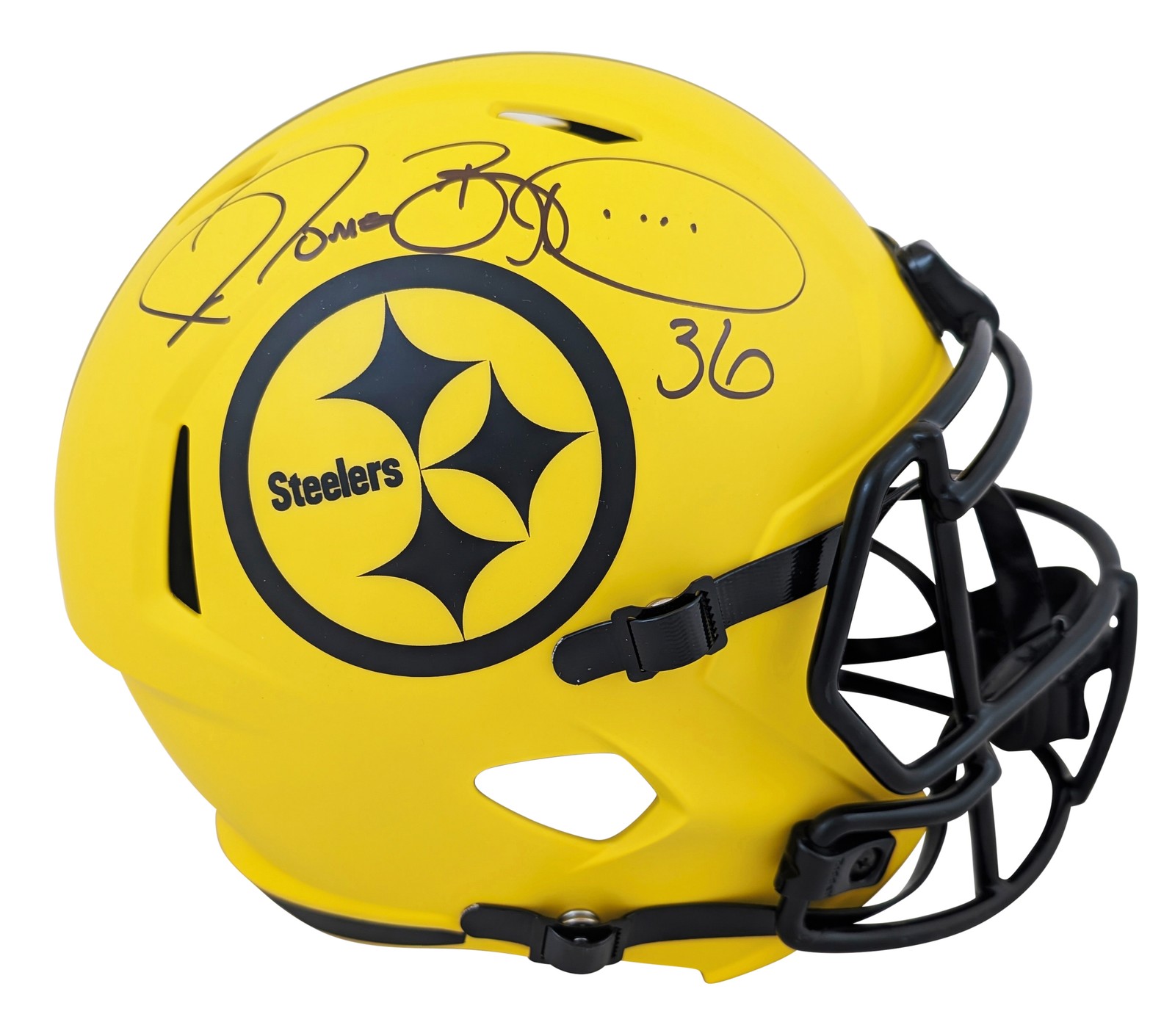 Steelers Jerome Bettis Signed Rave Full Size Speed Rep Helmet BAS Witnessed