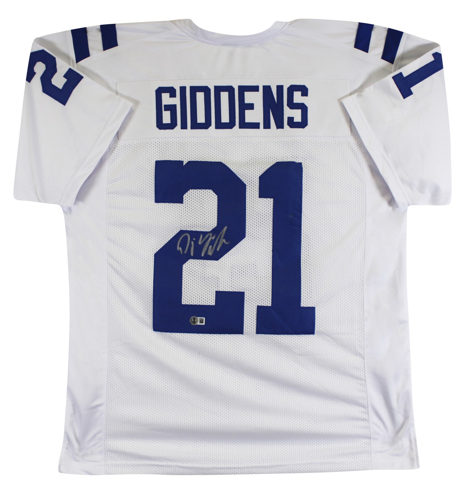 D.J. Giddens Authentic Signed White Pro Style Jersey Autographed BAS Witnessed