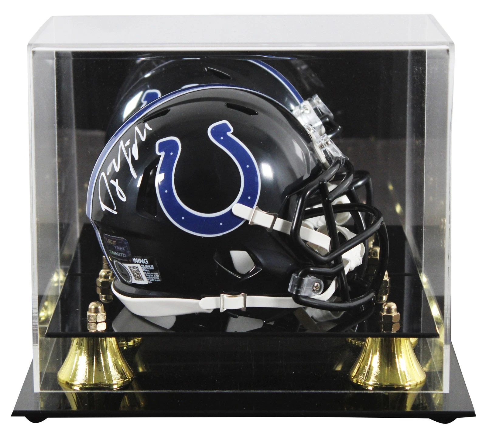 Colts D.J. Giddens Signed 2023 On-Field Alt Speed Mini Helmet W/ Case BAS Wit