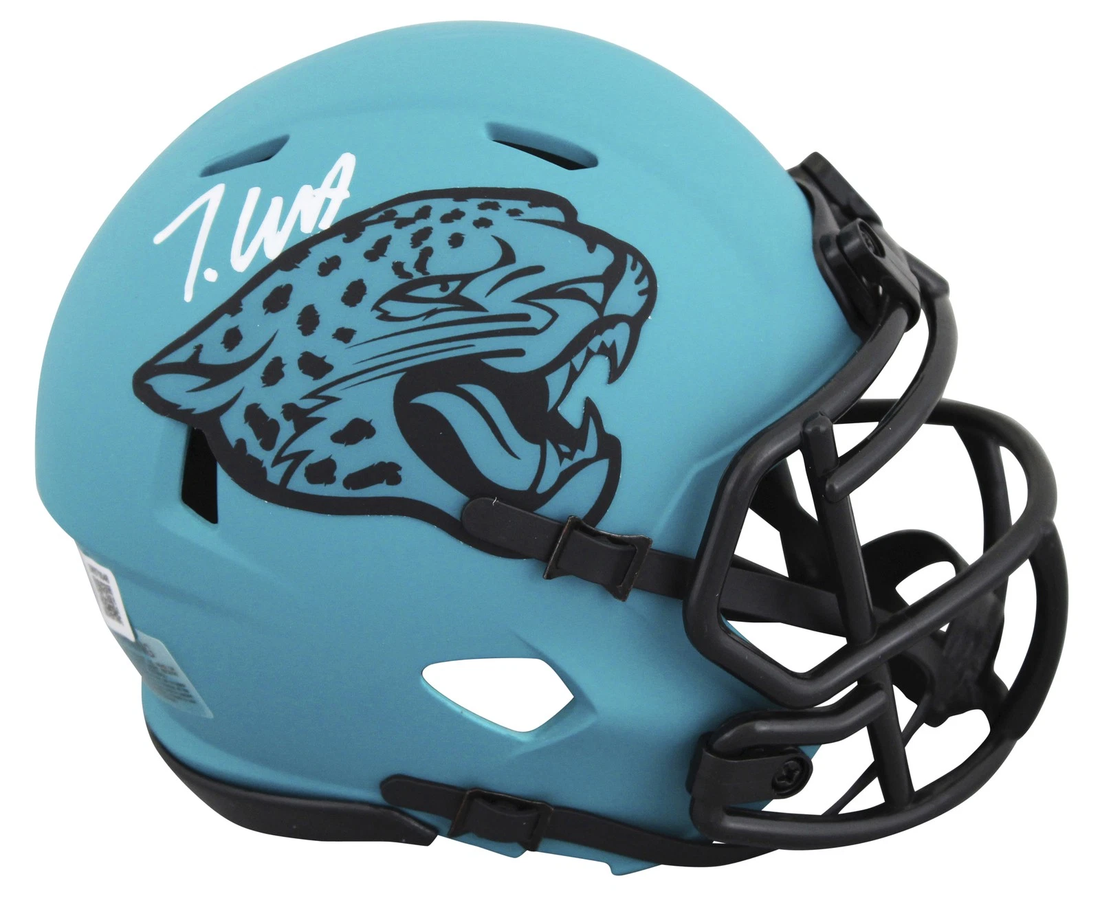 Jaguars Travis Hunter Authentic Signed Rave Speed Mini Helmet BAS Witnessed