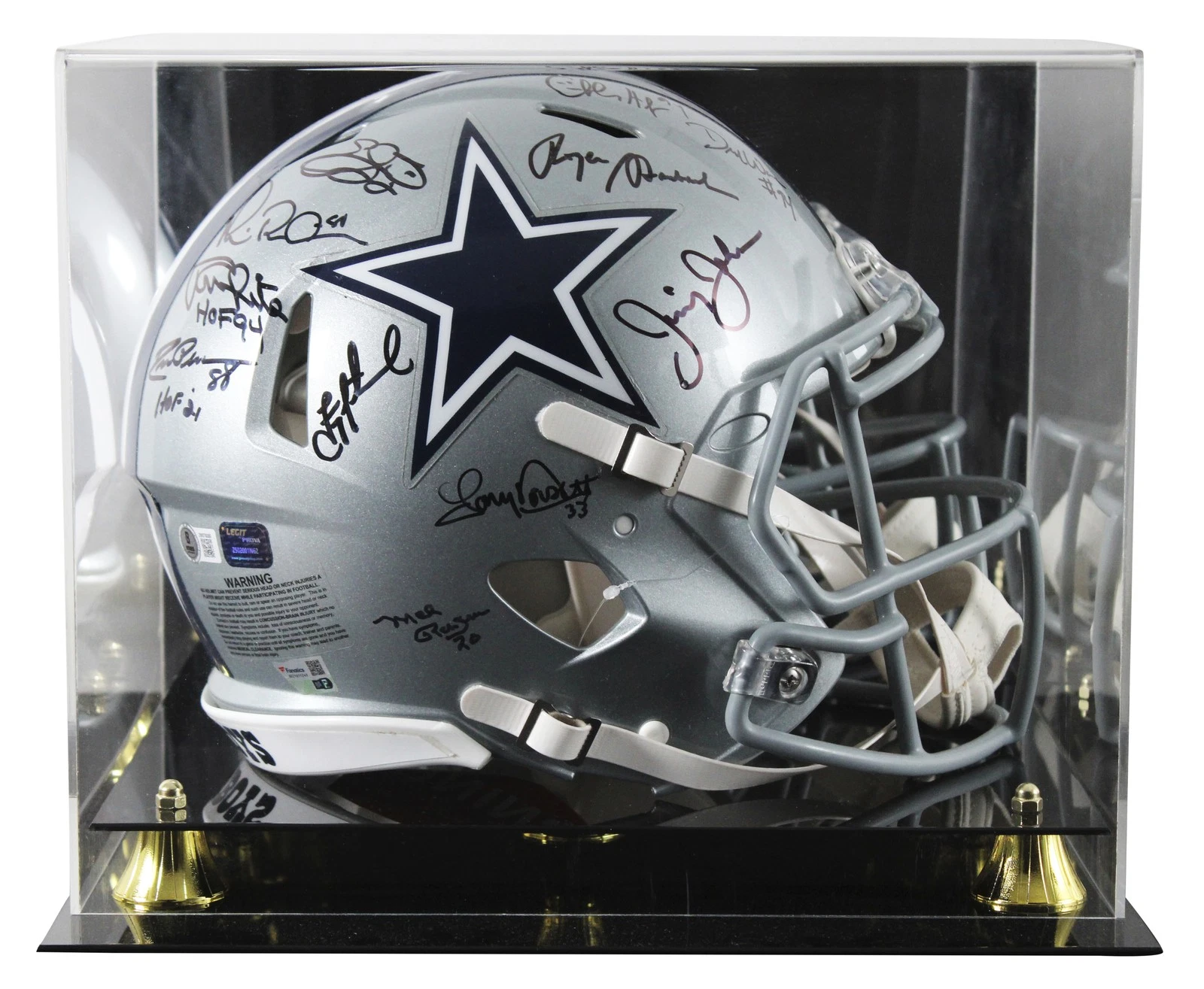 Cowboys ROH (11) Aikman, Smith +9 Signed F/S Speed Proline Helmet w/ Case BAS W